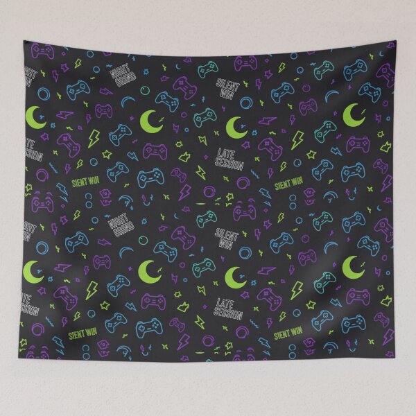Item preview, Neon Night Grind: Midnight Gaming Pattern designed and sold by StickVerse by Owais.