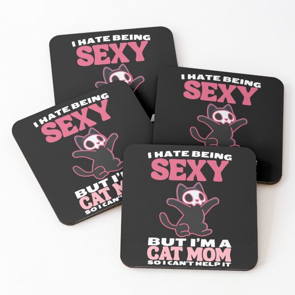 Item preview, i hate being sexy but i'm a cat mom so i can't help it in pink cat Classic Funny T-Shirt designed and sold by OldSkullDesigns.
