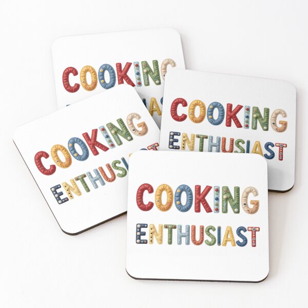 Item preview, COOKING ENTHUSIAST - IN COLORFUL FAUX LETTERING designed and sold by AlexOBrienArt.