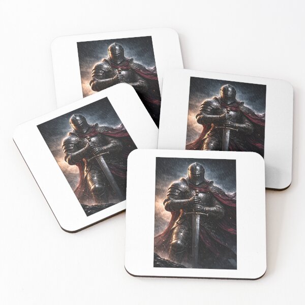 Item preview, Dark Medieval Knight in the Rain – Full Armor Sword Warrior designed and sold by NEONOVAX.
