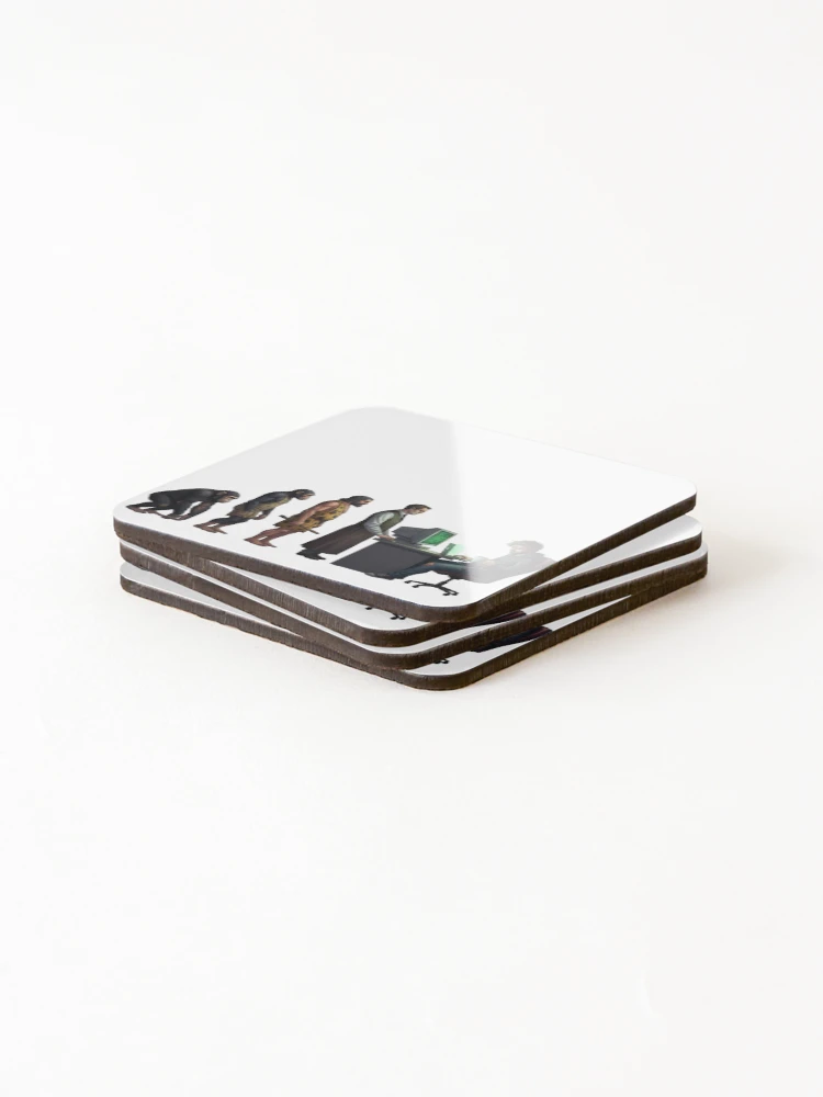 Thumbnail 4 of 5, Coasters (Set of 4), Human Evolution into Tech Support designed and sold by RØNI AI.