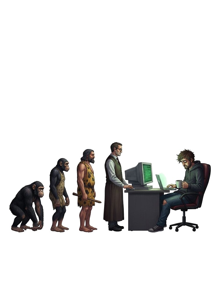 Thumbnail 3 of 3, Scarf, Human Evolution into Tech Support designed and sold by Roniaishop.