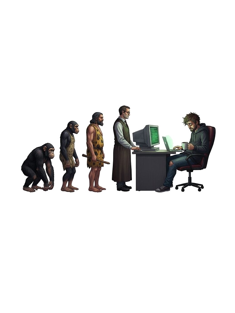 Thumbnail 4 of 4, Graphic T-Shirt, Human Evolution into Tech Support designed and sold by Roniaishop.
