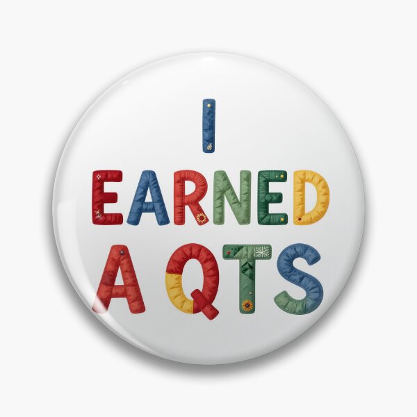 Item preview, I EARNED A QTS - IN COLORFUL FAUX LETTERING designed and sold by AlexOBrienArt.