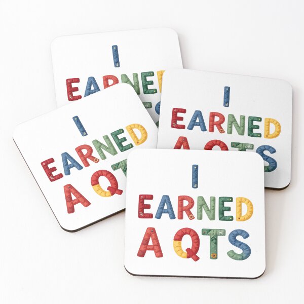 Item preview, I EARNED A QTS - IN COLORFUL FAUX LETTERING designed and sold by AlexOBrienArt.