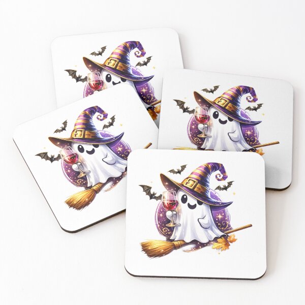 Item preview, Cute Witch Ghost on Broom designed and sold by RedSwagStore.