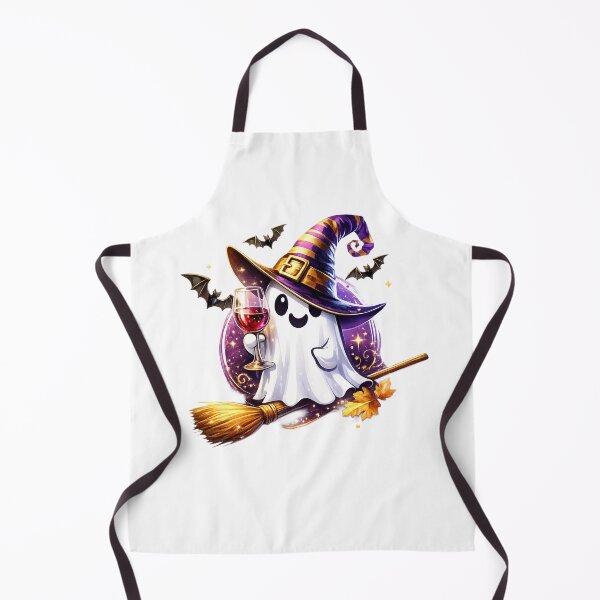 Item preview, Cute Witch Ghost on Broom designed and sold by RedSwagStore.