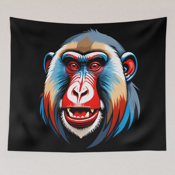 Item preview, Vibrant Mandrill Monkey Face - Colorful Street Art designed and sold by DesignsByDessie.