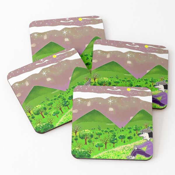 Item preview, "Whimsical Character Gazing at Surreal Landscape" designed and sold by nighttime1990.