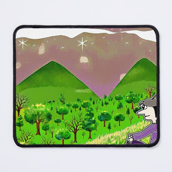 Item preview, "Whimsical Character Gazing at Surreal Landscape" designed and sold by nighttime1990.