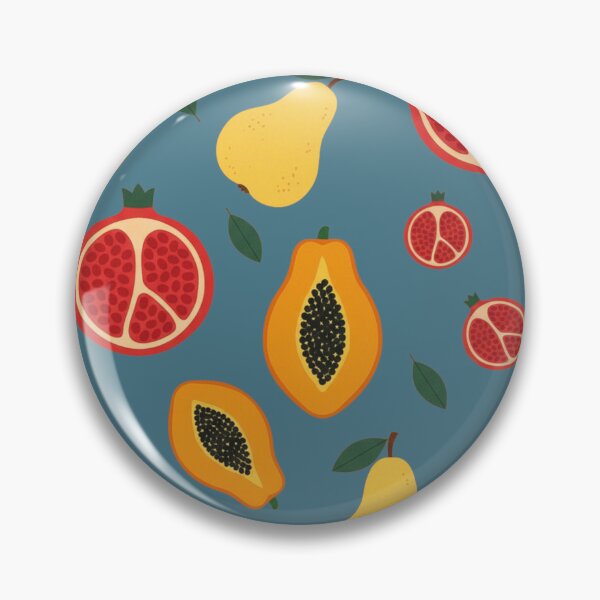 Item preview, Tropical Fruit Pattern – Teal Blue Kitchen Decor Illustration designed and sold by Aloloco.