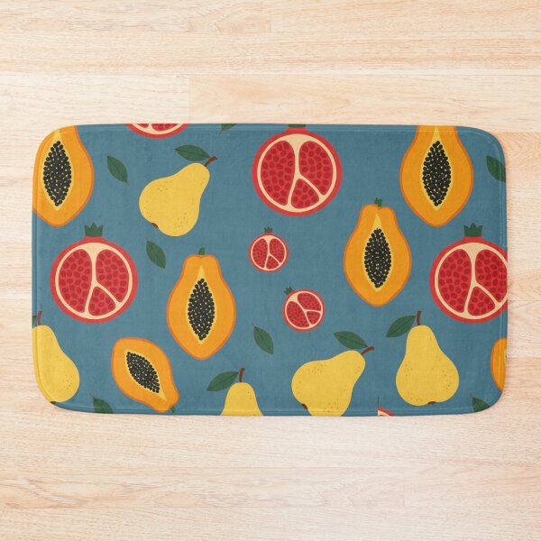 Item preview, Tropical Fruit Pattern – Teal Blue Kitchen Decor Illustration designed and sold by Aloloco.