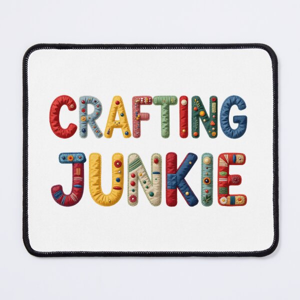 Item preview, CRAFTING JUNKIE - IN COLORFUL FAUX LETTERING designed and sold by AlexOBrienArt.