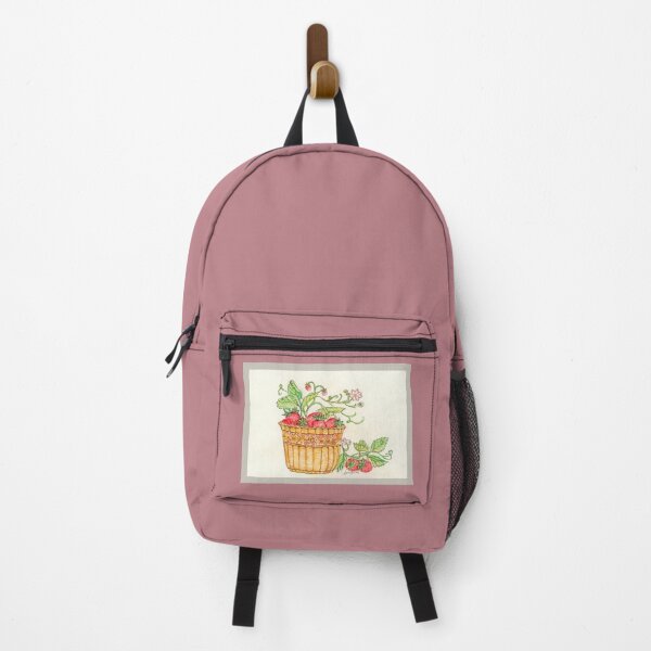 Item preview, Strawberry Basket - watercolor illustration designed and sold by Annie Mason Art.