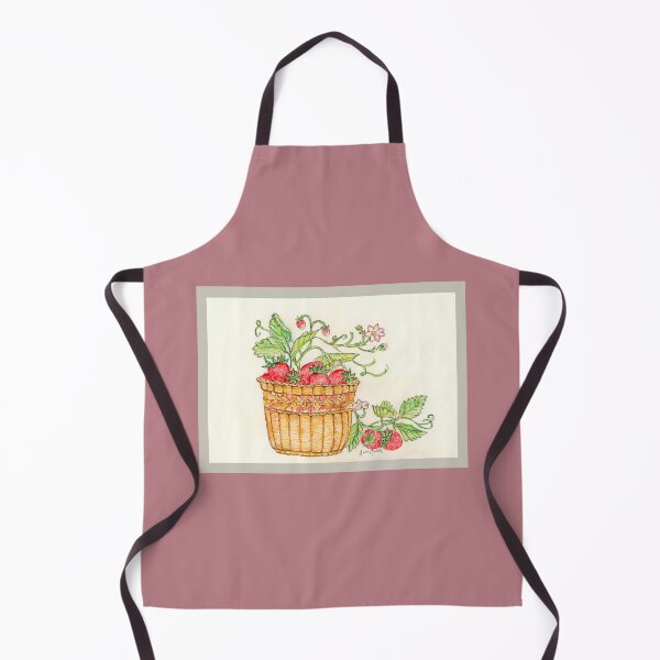 Item preview, Strawberry Basket - watercolor illustration designed and sold by Annie Mason Art.