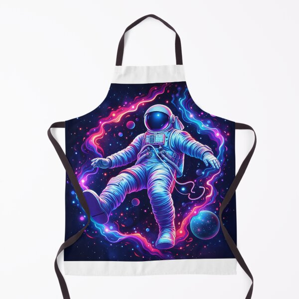 Item preview, Neon Astronaut Floating in Cosmic Space designed and sold by AbstractAuraArt.
