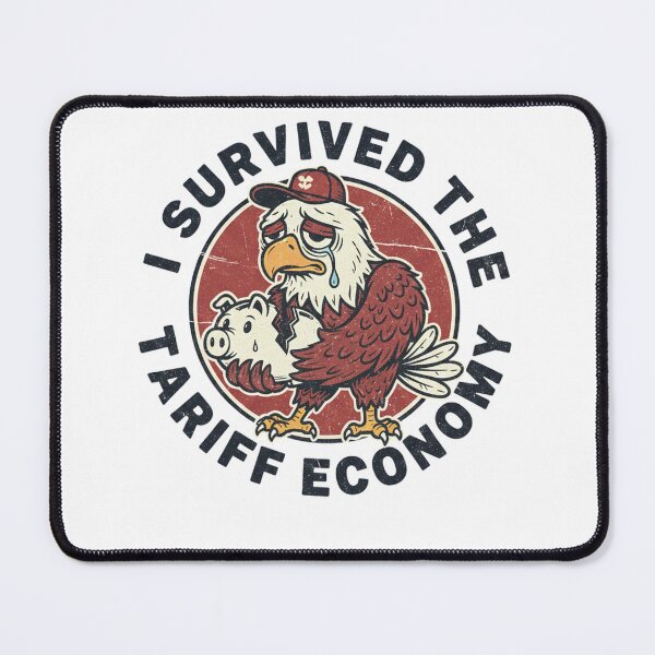 Item preview, I Survived the Tariff Economy - Funny Political Eagle T-Shirt designed and sold by CivicRoastCo.