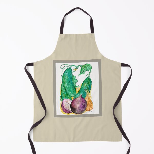 Item preview, Onions and Cukes - watercolor illustration designed and sold by Annie Mason Art.