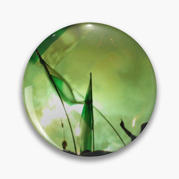 Item preview, Nighttime Celebration With Green Smoke, Flags and Silhouetted Fans Cheering in Crowd designed and sold by Nmallia.
