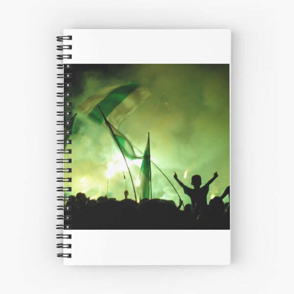 Item preview, Nighttime Celebration With Green Smoke, Flags and Silhouetted Fans Cheering in Crowd designed and sold by Nmallia.
