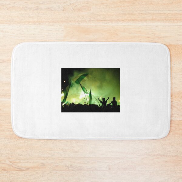 Item preview, Nighttime Celebration With Green Smoke, Flags and Silhouetted Fans Cheering in Crowd designed and sold by Nmallia.