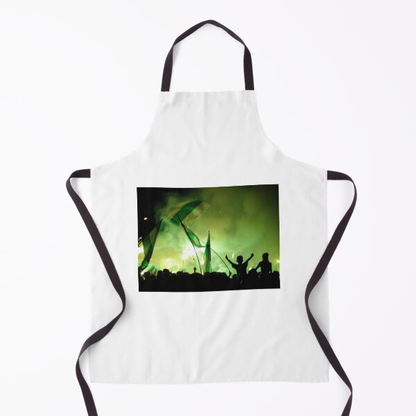 Item preview, Nighttime Celebration With Green Smoke, Flags and Silhouetted Fans Cheering in Crowd designed and sold by Nmallia.