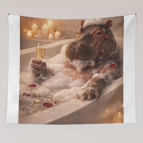 Item preview, Practicing Glamour – Hippo Spa Modeling Portrait designed and sold by iMIGHTwearTHAT.