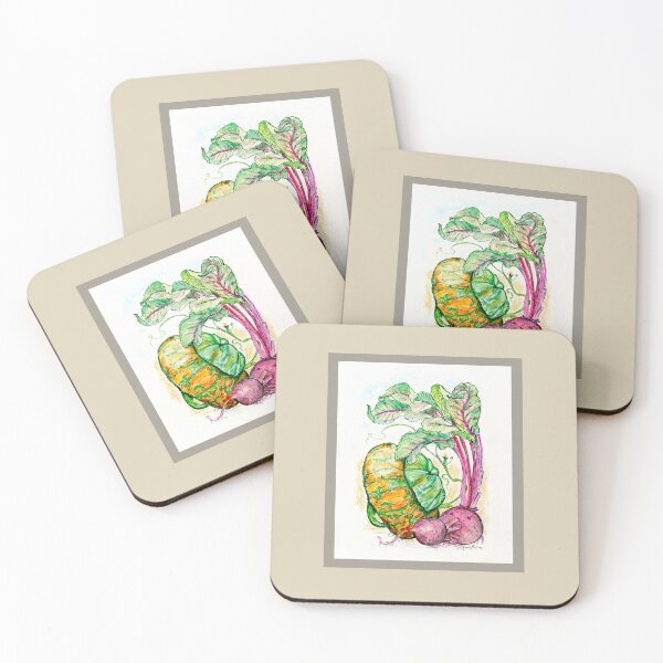 Item preview, Red Beets and Squash - watercolor illustration designed and sold by Annie Mason Art.