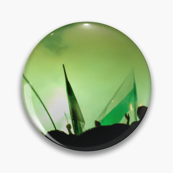 Item preview, Nighttime Celebration With Green Smoke, Flags and Silhouetted Fans Cheering in Crowd designed and sold by Nmallia.