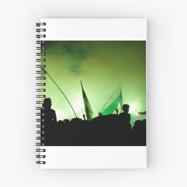 Item preview, Nighttime Celebration With Green Smoke, Flags and Silhouetted Fans Cheering in Crowd designed and sold by Nmallia.