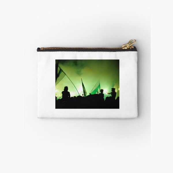 Item preview, Nighttime Celebration With Green Smoke, Flags and Silhouetted Fans Cheering in Crowd designed and sold by Nmallia.