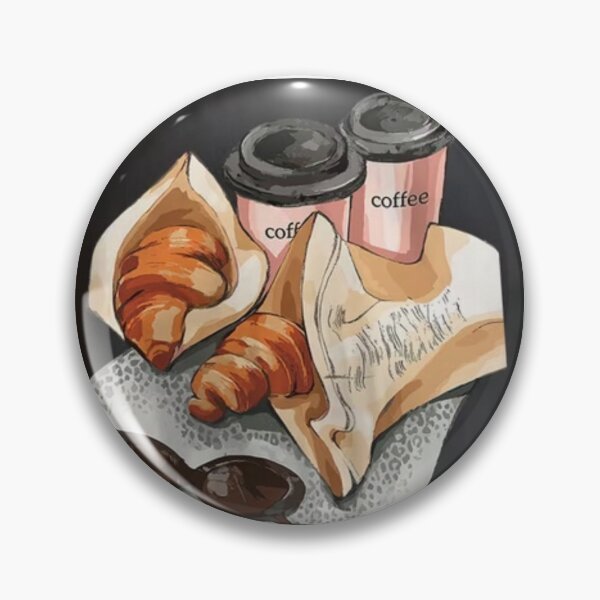 Item preview, coffee to go with croissant designed and sold by tejbiblog.