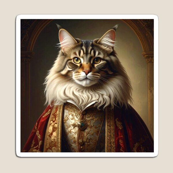 Aperçu de l'œuvre Portrait de la Renaissance d'un Maine Coon royal créée et vendue par Rutvain.