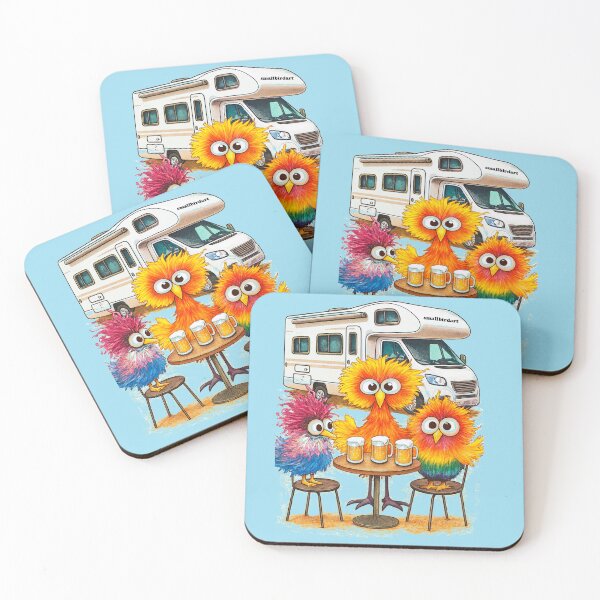 Item preview, Camping Beer Birds – Funny Camping Friends with Camper Van designed and sold by smallbirdart.