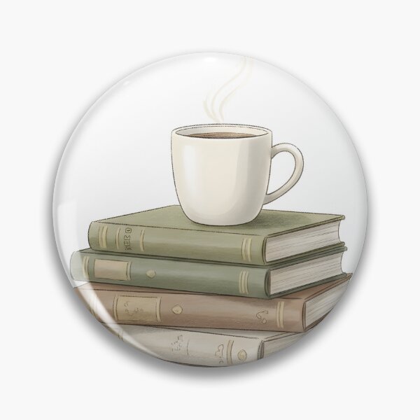 Item preview, Stack of Books with Coffee - Vintage Library Aesthetic designed and sold by WowDezign.