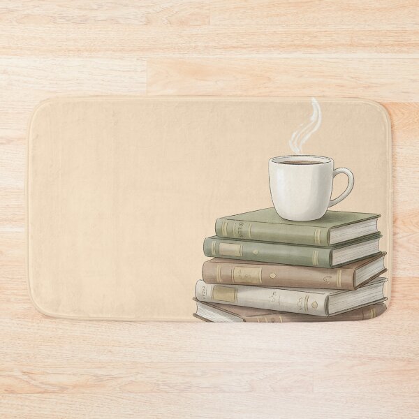 Item preview, Stack of Books with Coffee - Vintage Library Aesthetic designed and sold by WowDezign.