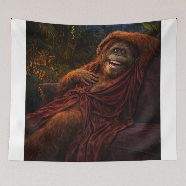 Item preview, Greenhouse Glamour – Awkward Orangutan Portrait designed and sold by iMIGHTwearTHAT.