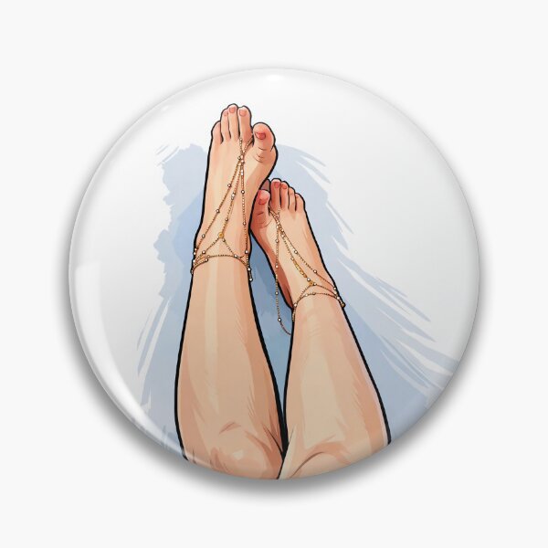 Item preview, Minimal Feet Illustration with Gold Anklets designed and sold by GadLan.
