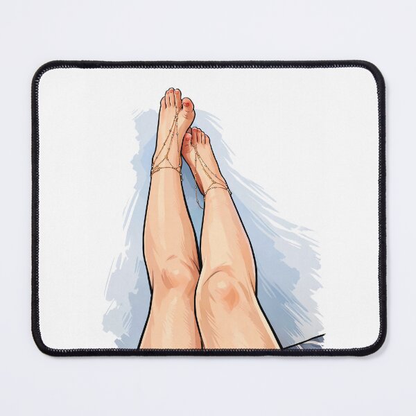 Item preview, Minimal Feet Illustration with Gold Anklets designed and sold by GadLan.