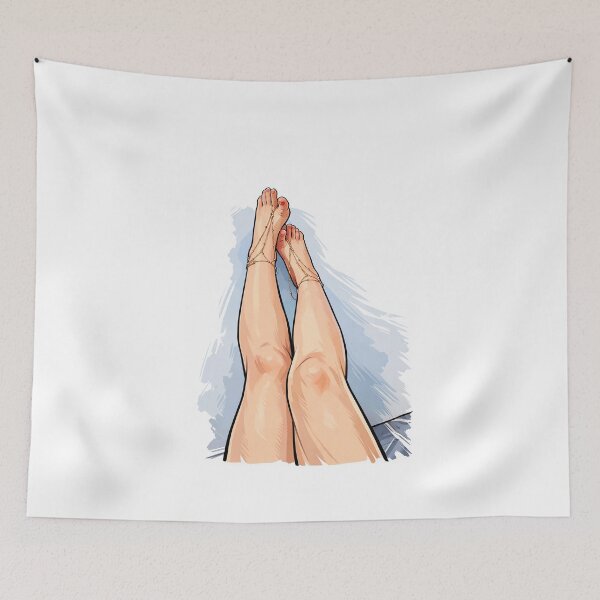Item preview, Minimal Feet Illustration with Gold Anklets designed and sold by GadLan.