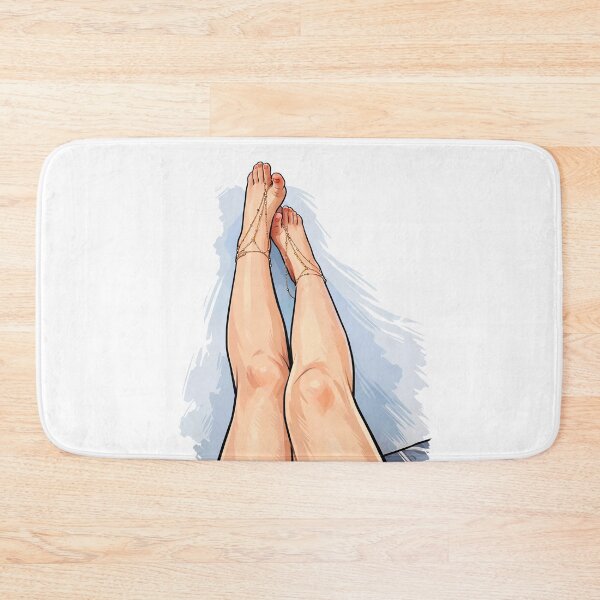 Item preview, Minimal Feet Illustration with Gold Anklets designed and sold by GadLan.
