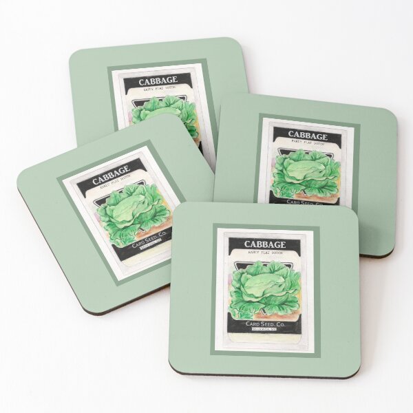 Item preview, Cabbage Seed Pack - watercolor reproduction designed and sold by Annie Mason Art.