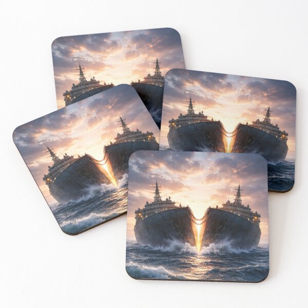 Item preview, Ship divided and joined by a chain designed and sold by JuViRo.