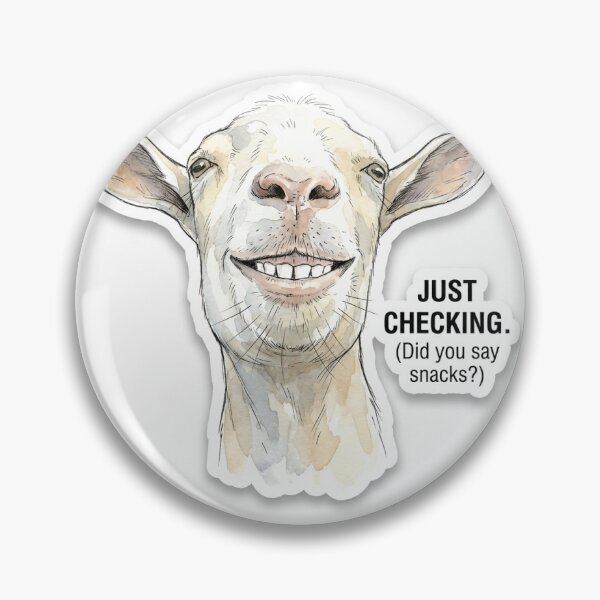 Item preview, Funny Goat Just Checking Snacks designed and sold by DailyDoseOfOops.