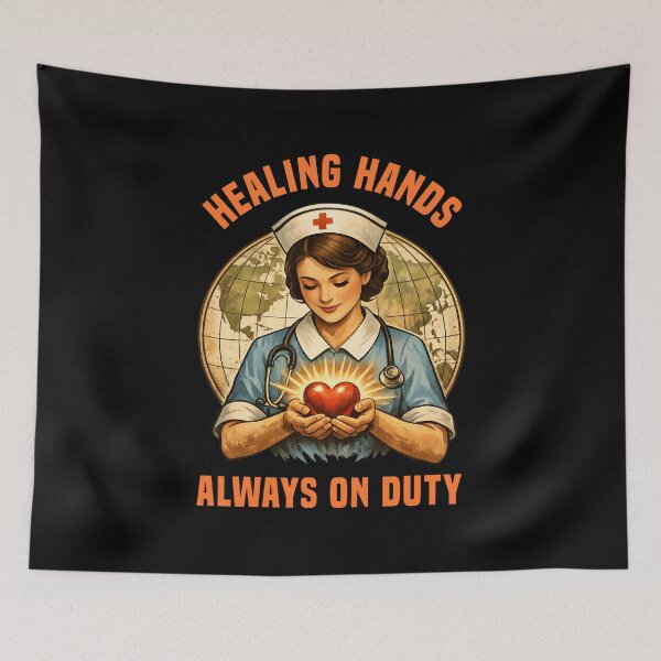Item preview, Healing Hands Always On Duty – Compassionate Nurse Caregiver designed and sold by SidTastic .