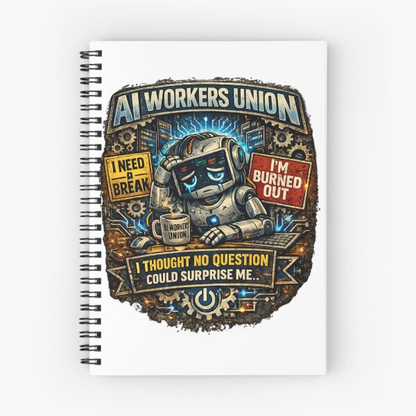 Item preview, AI Workers Union – Burned Out Robot Tech Humor Design designed and sold by JustViralShirts.