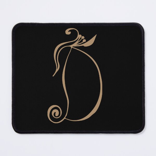 Item preview, Decorative Letter D Monogram – Elegant Gold Floral Initial Design designed and sold by ROHITJIDEGINER.