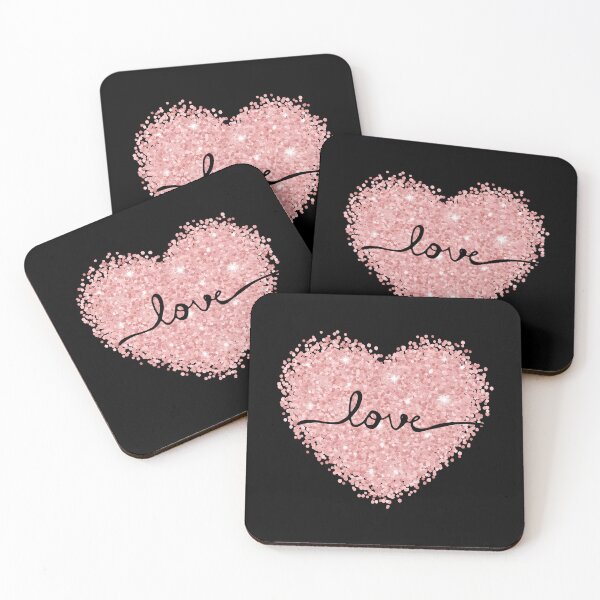 Item preview, Rose Gold Glitter Heart "Love" – Black Aesthetic designed and sold by PACS0011.