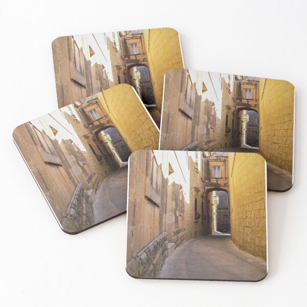 Item preview, Sunlit Narrow Stone Alleyway With Archway And Historic Mediterranean Architecture designed and sold by Nmallia.