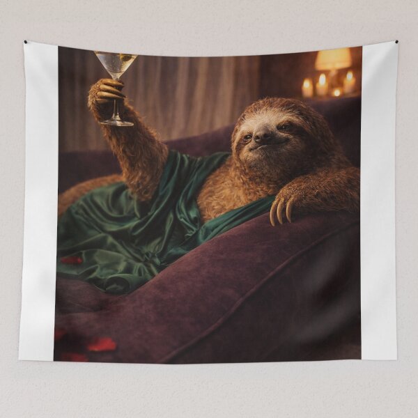 Item preview, The Slowest Martini – Sloth Lounge Portrait designed and sold by iMIGHTwearTHAT.
